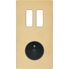 MODELEC - Façade "M" Laiton Miroir Double Verticale 2 Boutons magnétique