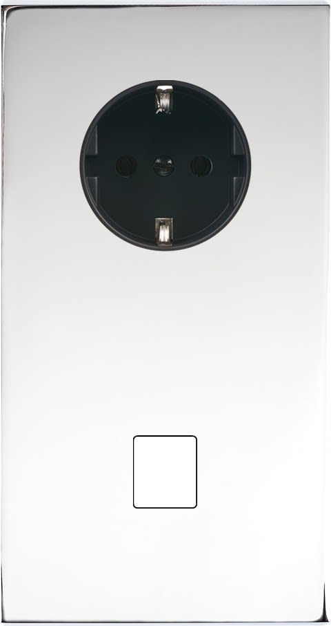 MODELEC - Façade Confidence Laiton Chrome Double Verticale PCK M1 Magnetique