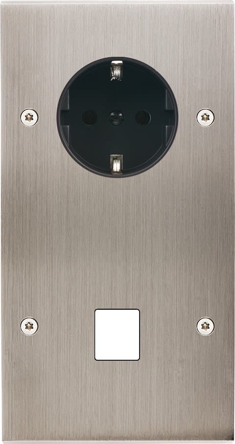 MODELEC - Façade Confidence Laiton Nickel Satine Double Verticale PCK M1 V