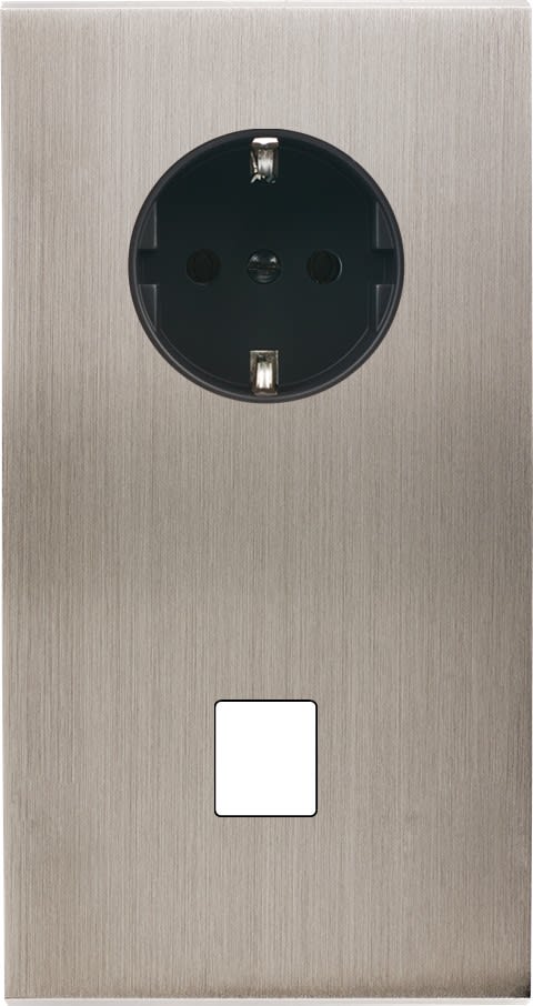 MODELEC - Façade Confidence Laiton Nickel Satine Double Verticale PCK M1