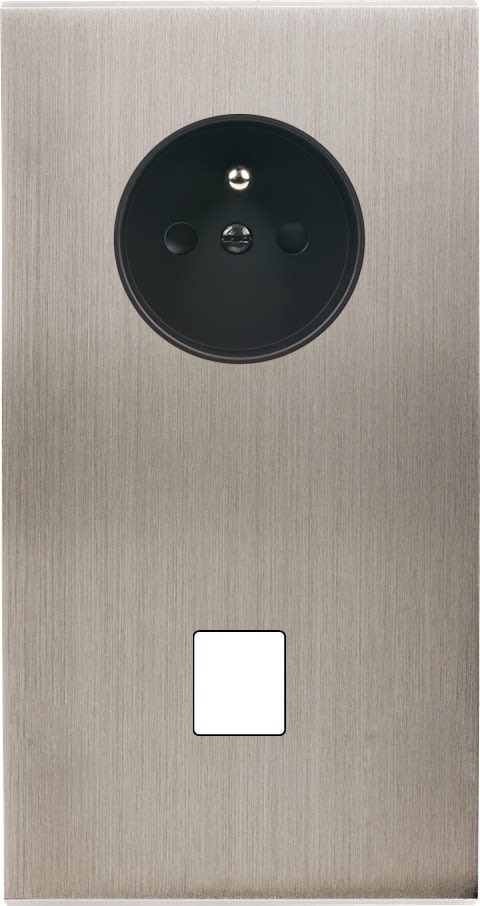 MODELEC - Façade Confidence Laiton Nickel Sat Double Verticale PC M1