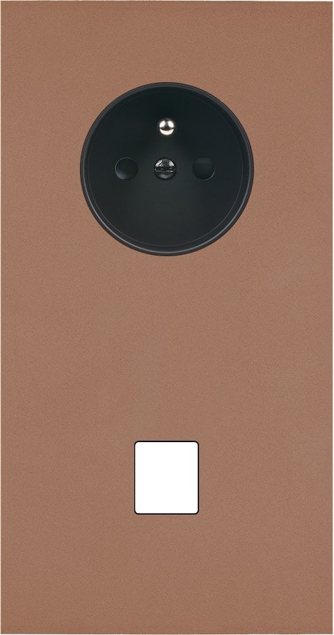 MODELEC - Façade Désir Moka Mat Double Verticale PC 1 Media