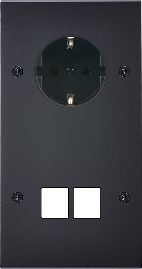 MODELEC - Façade Confidence Laiton Noir Mat Double Verticale PCK M2 Vis