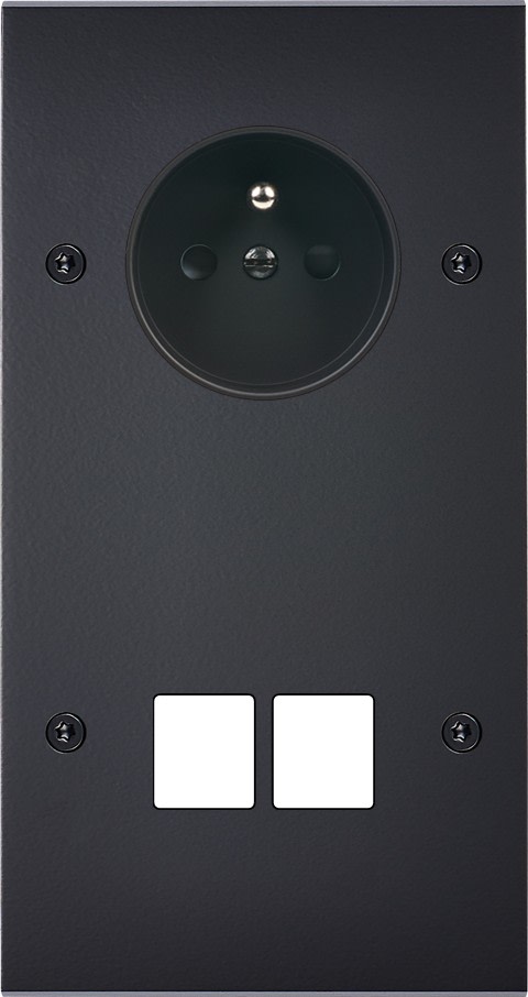 MODELEC - Façade Confidence Laiton Noir Mat Double Verticale PC M2 à Vis