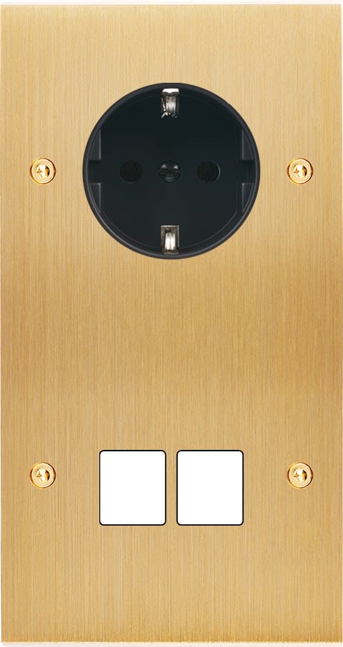 MODELEC - Façade Confidence Laiton Brosse Double Verticale PCK M2 Vis