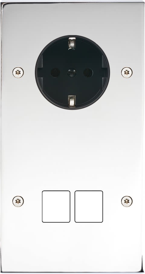 MODELEC - Façade Confidence Laiton Chrome Double Verticale PCK M2 Vis