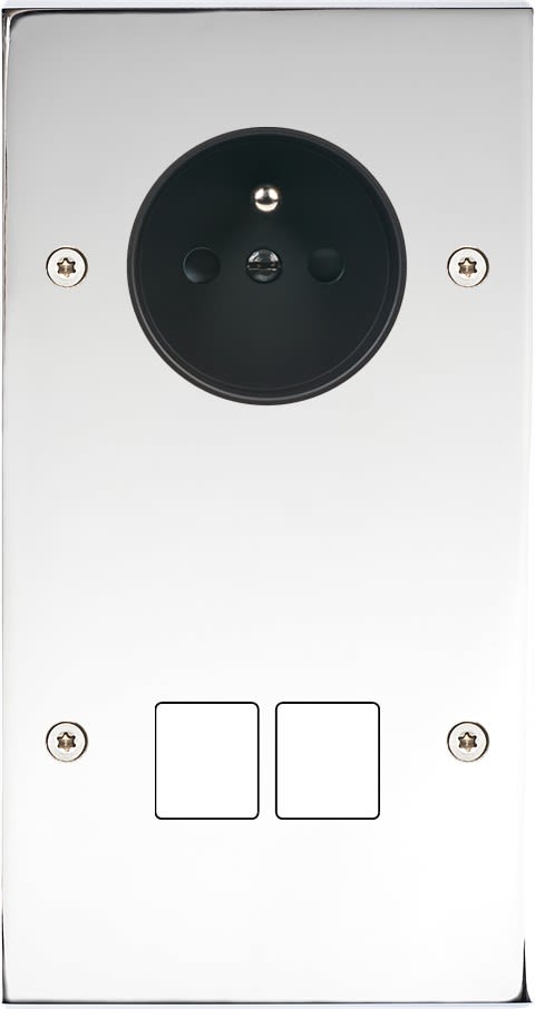 MODELEC - Façade Confidence Laiton Chrome Double Verticale PC M2 à Vis