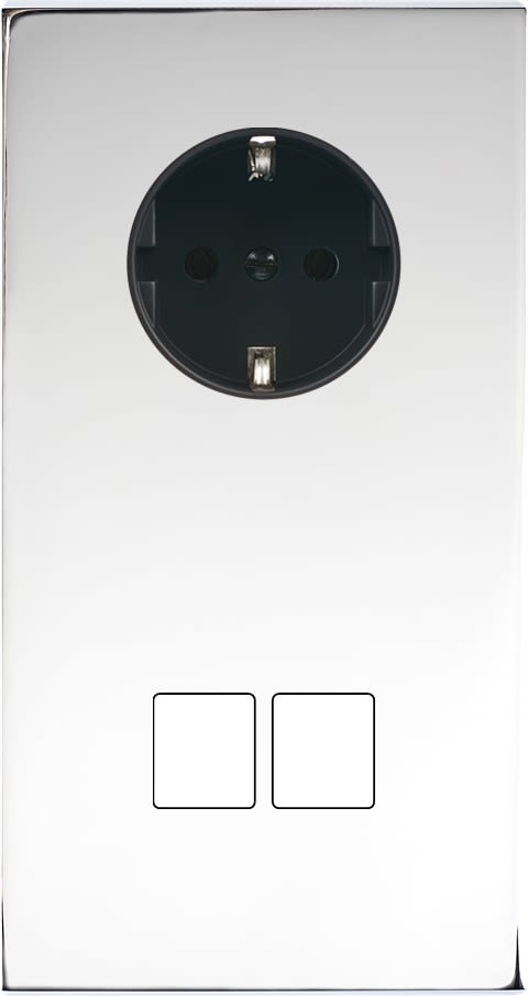 MODELEC - Façade Confidence Laiton Chrome Double Verticale PCK M2 Magnetique