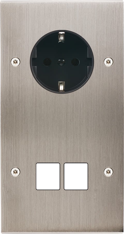 MODELEC - Façade Confidence Laiton Nickel Satine Double Verticale PCK M2 V