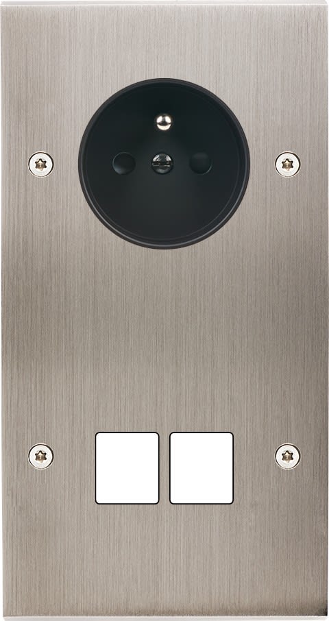 MODELEC - Façade Confidence Laiton Nickel Satine Double Verticale PC M2 à Vis