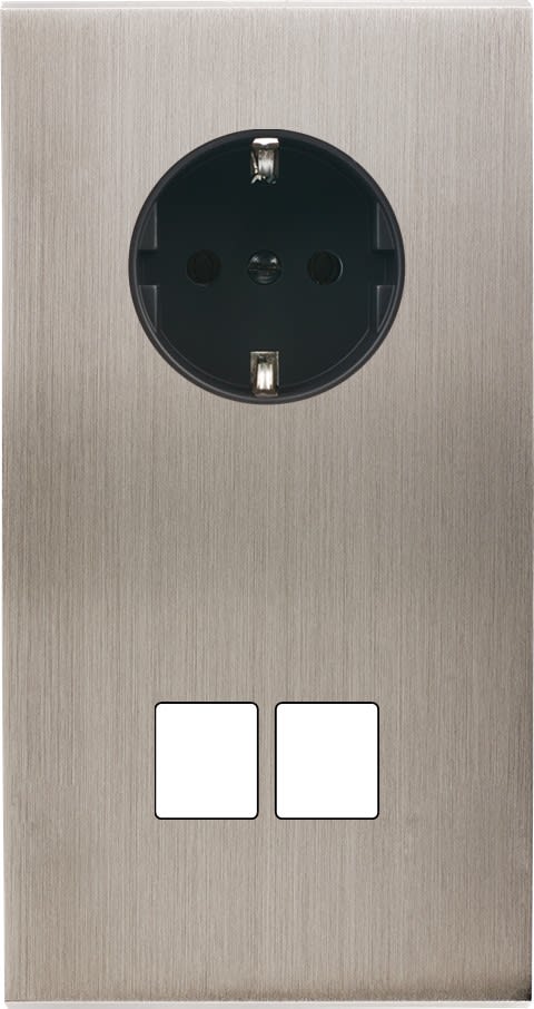 MODELEC - Façade Confidence Laiton Nickel Satine Double Verticale PCK M2