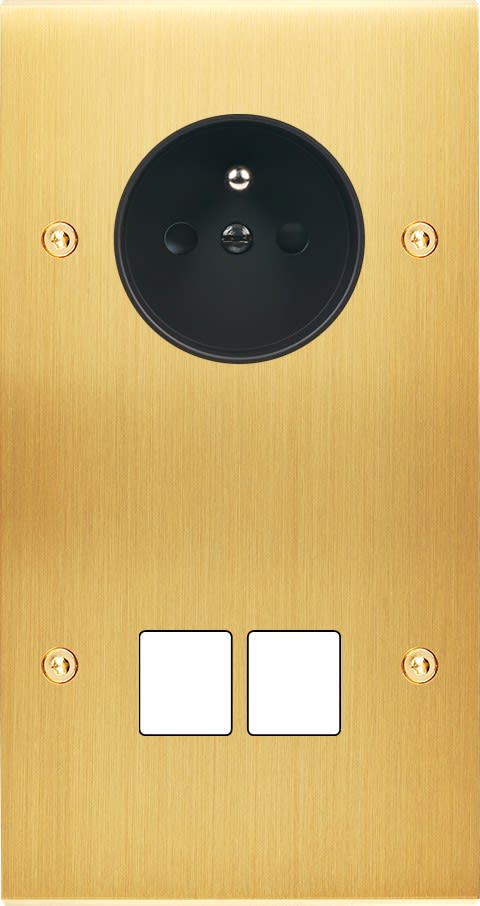 MODELEC - Façade Confidence Laiton Satine Double Verticale PC M2 à Vis