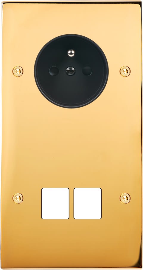 MODELEC - Façade Confidence Laiton Or Miroir Double Verticale PC M2 à Vis