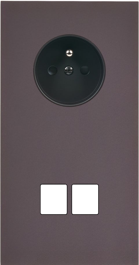 MODELEC - Façade Désir Anthracite Mat Double Verticale PC 2 Medias