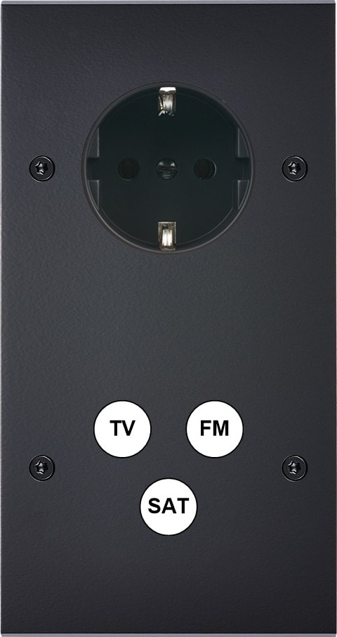 MODELEC - Façade Confidence Laiton Noir Mat Double Verticale PCK C3 Vis