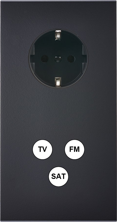 MODELEC - Façade Confidence Laiton Noir Mat Double Verticale PCK C3 Magnetique