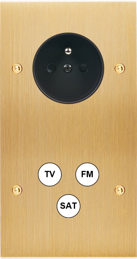 MODELEC - Façade Confidence Laiton Brosse Double Verticale PC C3 à Vis