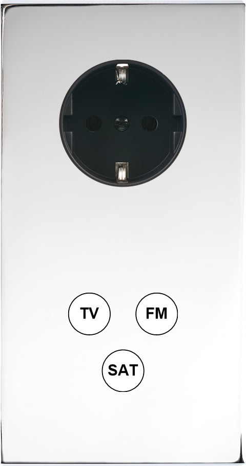 MODELEC - Façade Confidence Laiton Chrome Double Verticale PCK C3 Magnetique