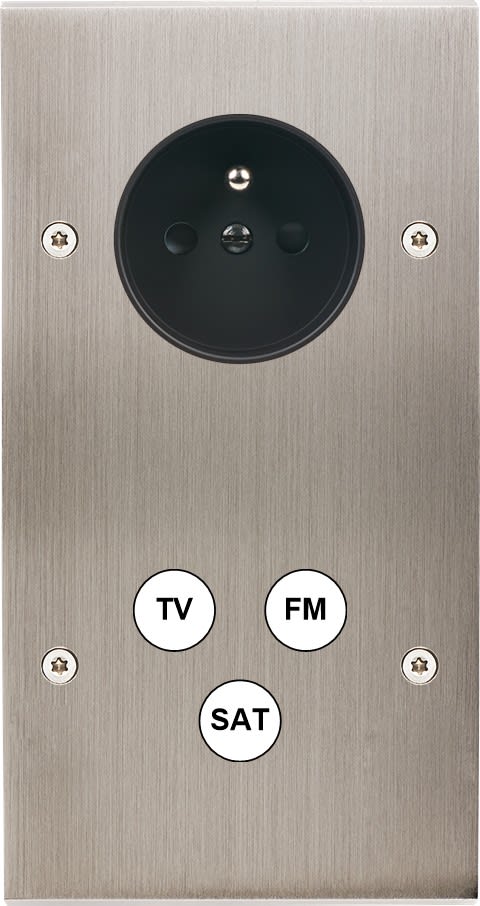 MODELEC - Façade Confidence Laiton Nickel Satine Double Verticale PC C3 à Vis