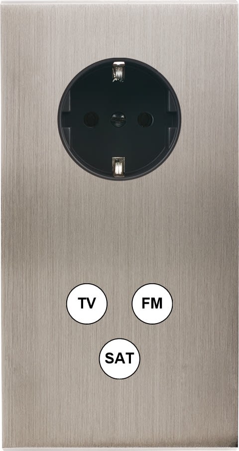 MODELEC - Façade Confidence Laiton Nickel Satine Double Verticale PCK C3