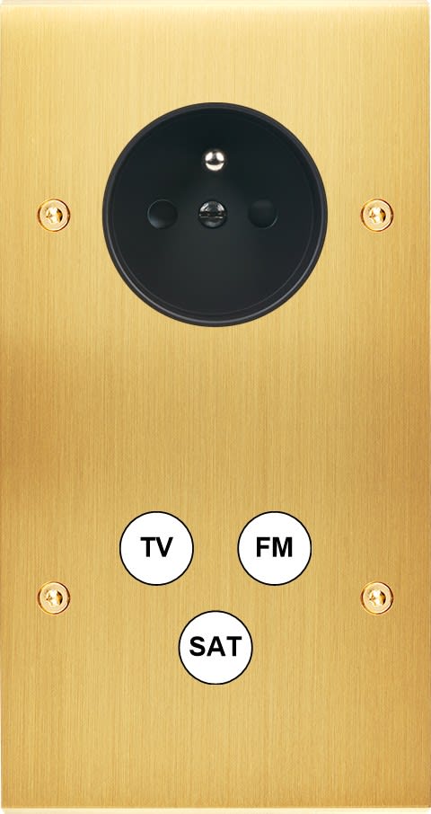 MODELEC - Façade Confidence Laiton Satine Double Verticale PC C3 à Vis