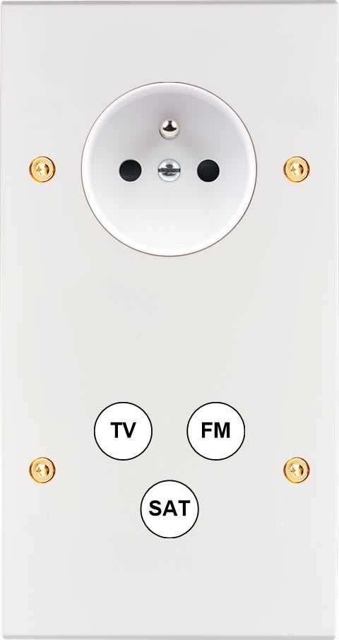 MODELEC - Façade Confidence Laiton Blanc Email Double Verticale PC C3 à Vis