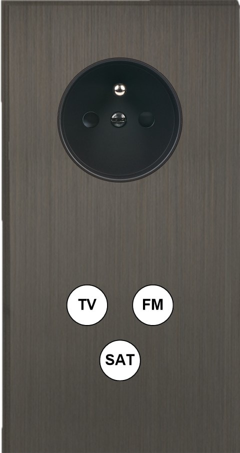 MODELEC - Façade Empreintes ANGLE Canon Fusil Double Verti Prise de Courant TV FM SAT M