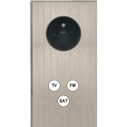 MODELEC - Façade Empreintes ANGLE Nickel Sat Double Verticale Prise de Courant TV FM SAT M
