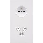 MODELEC - Façade Désir Blanc Mat Double Verticale PC Tv-Fm-Sat