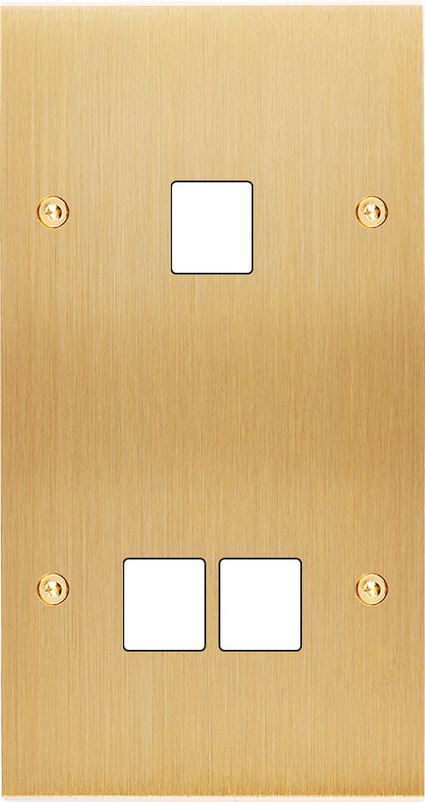 MODELEC - Façade Confidence Laiton Brosse Double Verticale M1 M2 à Vis