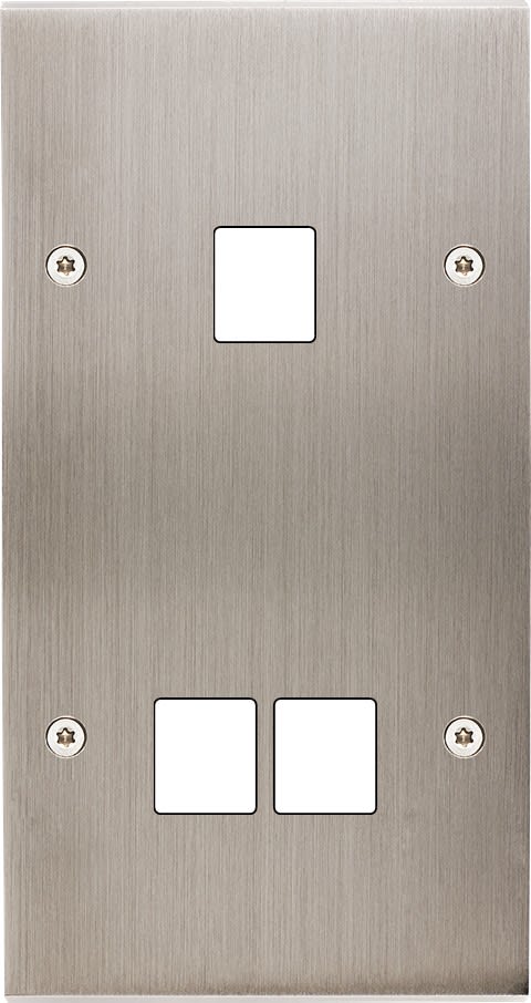 MODELEC - Façade Confidence Laiton Nickel Satine Double Verticale M1 M2 à Vis