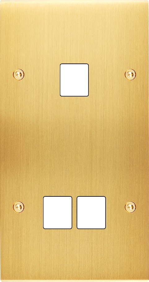 MODELEC - Façade Confidence Laiton Satine Double Verticale M1 M2 à Vis
