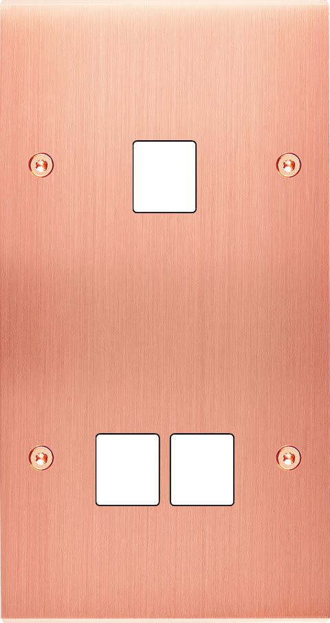 MODELEC - Façade Confidence Laiton Cuivre Satine Double Verticale M1 M2 à Vis
