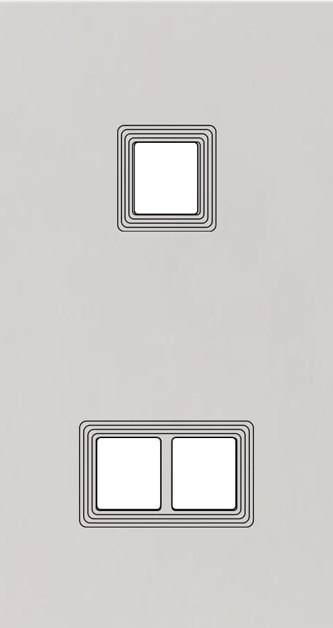 MODELEC - Façade Empreintes VOLUME Blanc Double Verticale 1 Média 2 Médias, magnétique