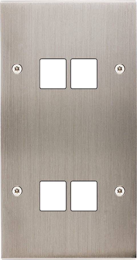 MODELEC - Façade Confidence Laiton Nickel Satine Double Verticale M2 M2 à Vis