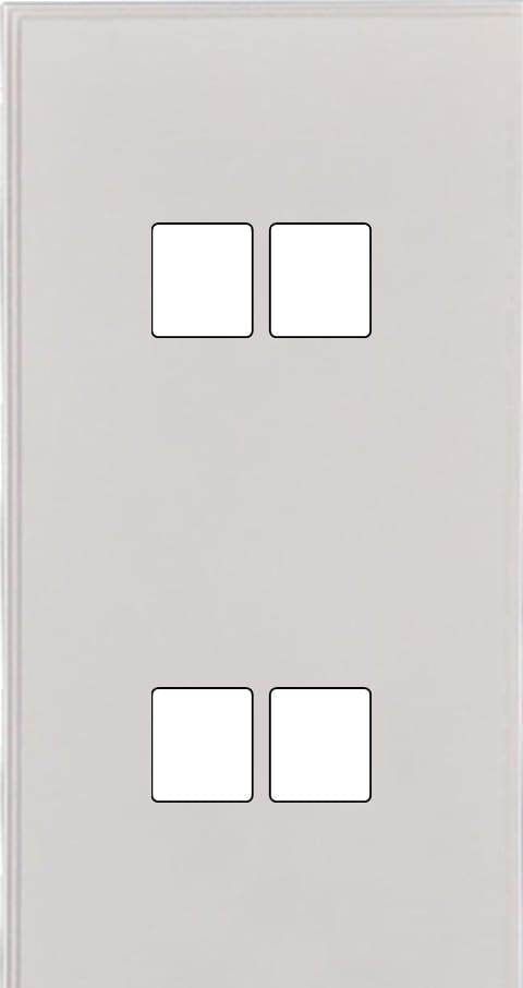 MODELEC - Façade Empreintes ANGLE Blanc Double Verticale 2 Doubles Média, magnétique
