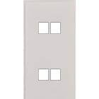 MODELEC - Façade Empreintes ANGLE Blanc Double Verticale 2 Doubles Média, magnétique