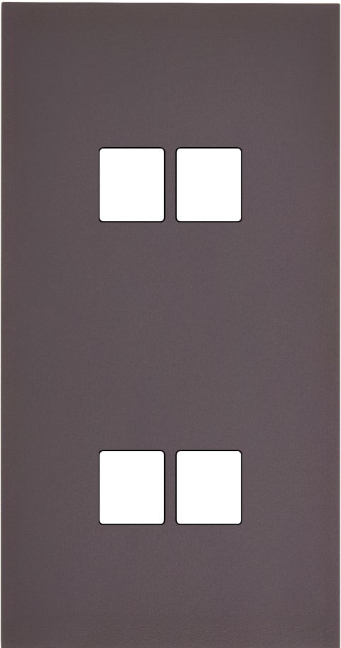 MODELEC - Façade Désir Anthracite Mat Double Verticale 2 Medias 2 Medias