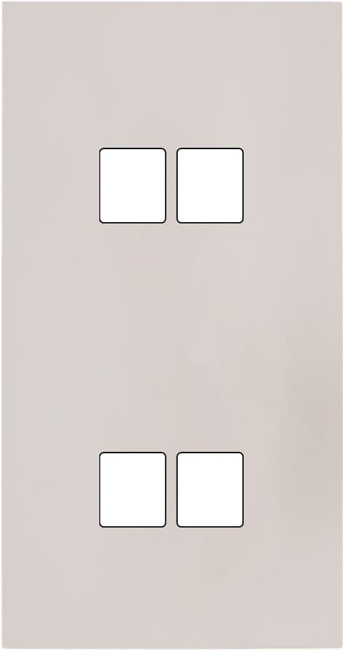 MODELEC - Façade Désir Gris Perle Mat Double Verticale 2 Medias 2 Medias