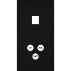 MODELEC - Façade Empreintes PLAN Noir Double Verticale 1 Média Prise TV FM SAT, magnétique