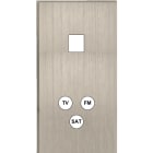 MODELEC - Façade Empreintes ANGLE Nickel Satiné Double Verticale 1 Média Prise TV FM SAT
