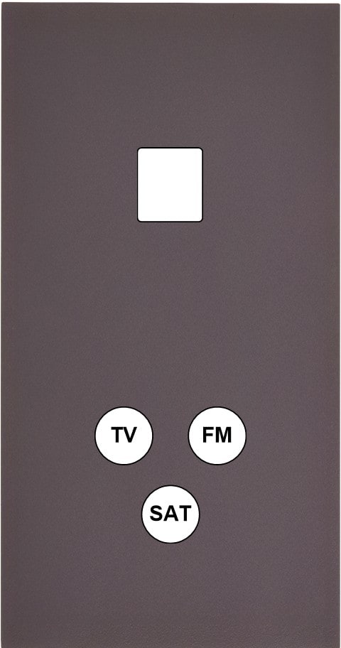 MODELEC - Façade Désir Anthracite Mat Double Verticale 1 Media Tv-Fm-Sat