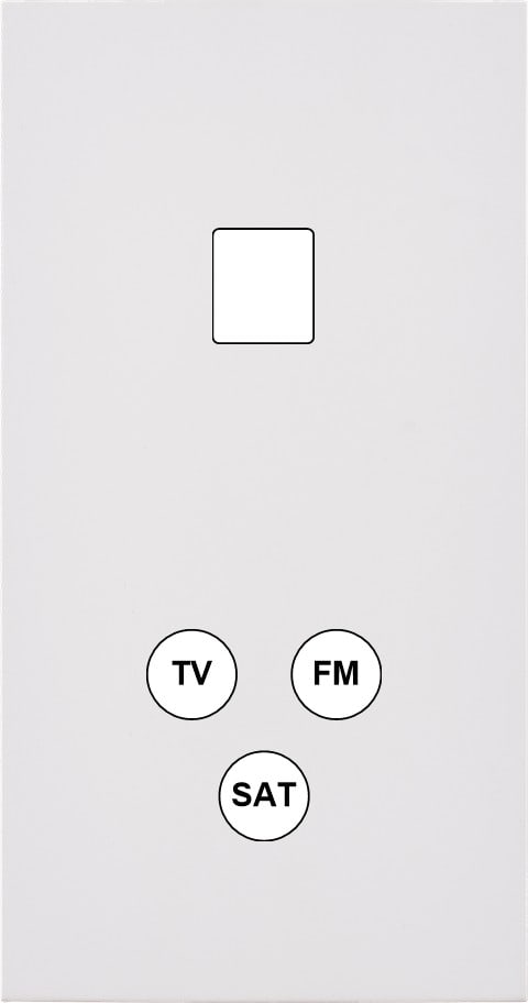 MODELEC - Façade Désir Blanc Mat Double Verticale 1 Media Tv-Fm-Sat