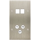 MODELEC - Façade Confidence Laiton Acier Brosse Double Verticale M2 C3 à Vis