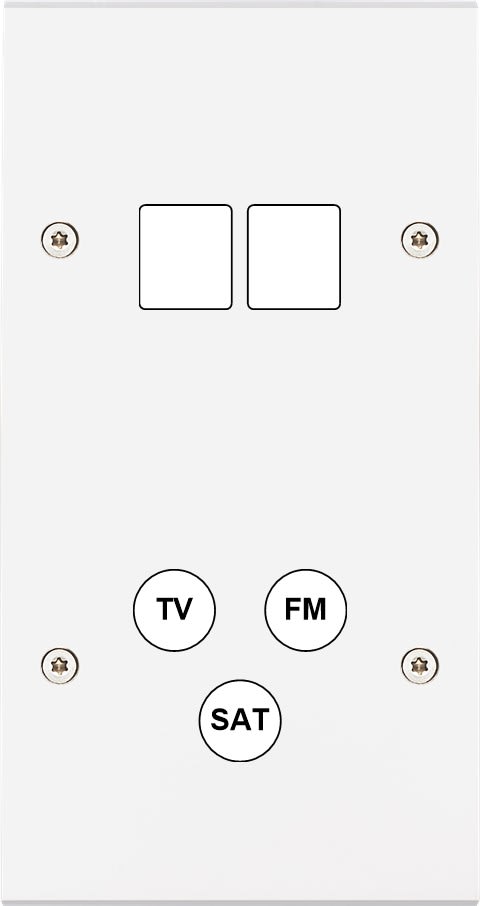 MODELEC - Façade Confidence Laiton Blanc Mat Double Verticale M2 C3 à Vis
