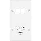 MODELEC - Façade Confidence Laiton Blanc Mat Double Verticale M2 C3 à Vis