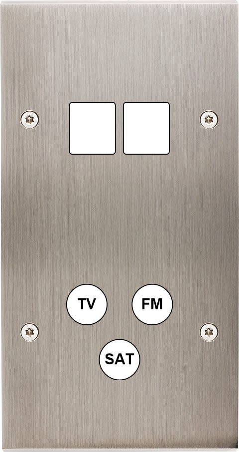 MODELEC - Façade Confidence Laiton Nickel Satine Double Verticale M2 C3 à Vis