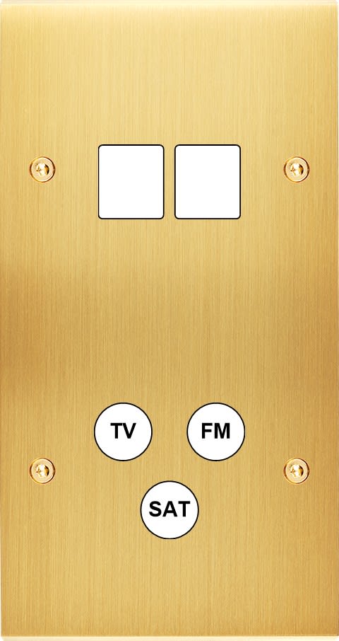 MODELEC - Façade Confidence Laiton Satine Double Verticale M2 C3 à Vis