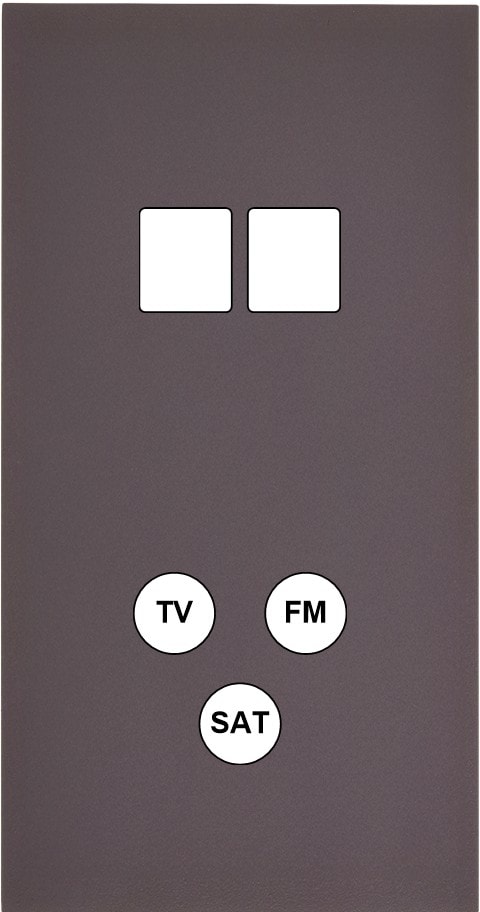 MODELEC - Façade Désir Anthracite Mat Double Verticale 2 Medias Tv-Fm-Sat