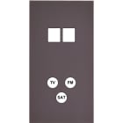 MODELEC - Façade Désir Anthracite Mat Double Verticale 2 Medias Tv-Fm-Sat